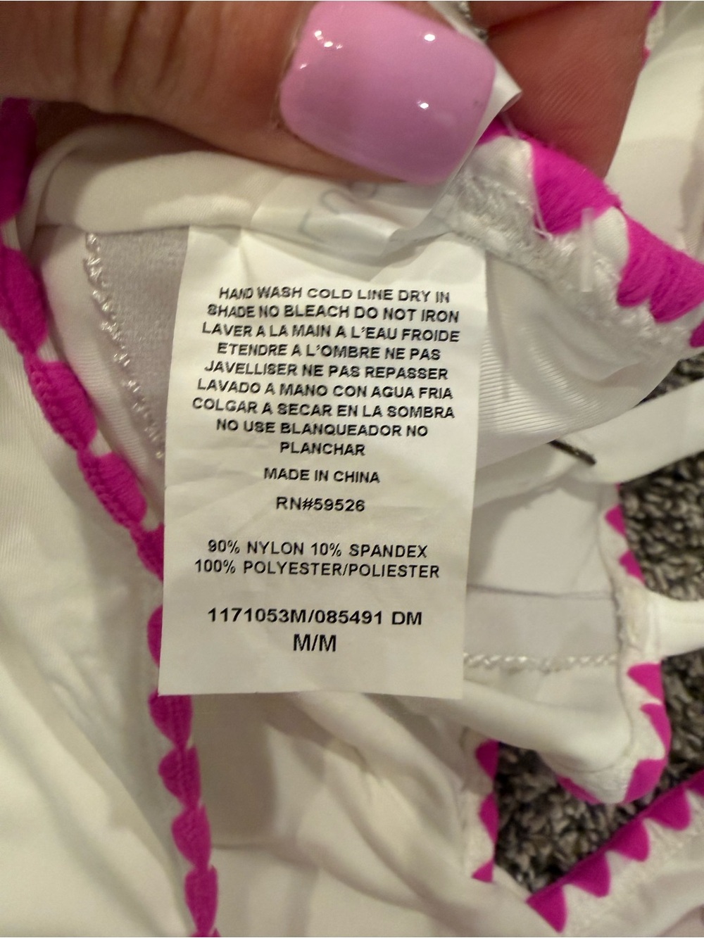 Lucky Brand One Piece Swimsuit Medium White Pink Trim Deep V Plunge NWT - Picture 6 of 7